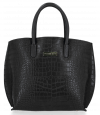 GEANȚĂ DIN PIELE cufăr Vittoria Gotti negru V4382COCO