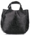 GEANȚĂ DIN PIELE shopper bag Genuine Leather verde de sticlă K216