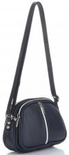 GEANȚĂ DIN PIELE tip poștaș Genuine Leather bleumarin 333