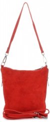 GEANȚĂ DIN PIELE tip poștaș Genuine Leather roșu 85A