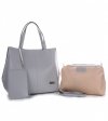 Kožené kabelka shopper bag Vittoria Gotti svetlo šedá V8