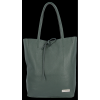 Kožené kabelka shopper bag Vittoria Gotti fľašková zelená V21E