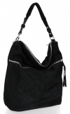 Kožené kabelka univerzálna Genuine Leather čierna 5577C