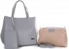 Kožené kabelka shopper bag Vittoria Gotti svetlo šedá V8