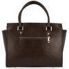 Kožené kabelka kufrík Genuine Leather čokoládová 2222