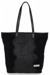 Kožené kabelka shopper bag Vittoria Gotti čierna V2380