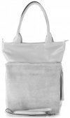 Kožené kabelka shopper bag Vittoria Gotti svetlo šedá V270