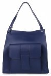 Kožené kabelka shopper bag Vittoria Gotti tmavo modrá 8286