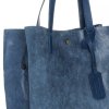 Kožené kabelka shopper bag Vera Pelle tmavo modrá 205454
