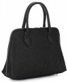 Kožené kabelka kufrík Genuine Leather čierna 80032