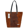 Kožené kabelka shopper bag Vittoria Gotti hnedá V2380