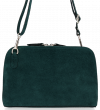 Kožené kabelka listonoška Vittoria Gotti fľašková zelená V68A