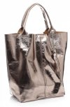 Kožené kabelka shopper bag Genuine Leather medená 555