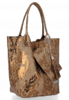 Kožené kabelka shopper bag Vittoria Gotti zemitá V2472