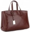 Kožené kabelka kufrík Genuine Leather hnedá 3239