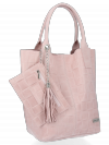 Kožené kabelka shopper bag Vittoria Gotti púdrová ružová B22