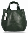 Kožené kabelka shopper bag Vittoria Gotti fľašková zelená VG804