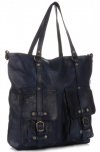 Kožené kabelka shopper bag Vittoria Gotti tmavo modrá V3650