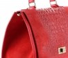Kožené kabelka kufrík Genuine Leather červená 295