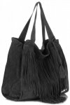 Kožené kabelka shopper bag Vittoria Gotti čierna V6048