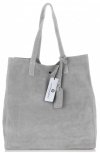 Kožené kabelka shopper bag Vittoria Gotti svetlo šedá V205454