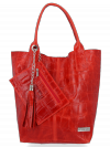 Kožené kabelka shopper bag Vittoria Gotti červená B15