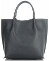 Kožené kabelka shopper bag Vittoria Gotti šedá V355