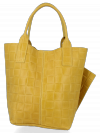 Kožené kabelka shopper bag Vittoria Gotti žltá B22