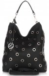 Kožené kabelka shopper bag Vittoria Gotti čierna V3077