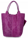 Kožené kabelka shopper bag Vittoria Gotti fialová B22