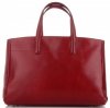Kožené kabelka kufrík Genuine Leather červená 3239