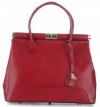 Kožené kabelka kufrík Genuine Leather červená 816(2