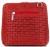 Kožené kabelka listonoška Genuine Leather červená A7