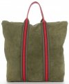 Kožené kabelka shopper bag Vittoria Gotti zelená V689746