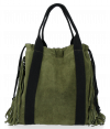 Kožené kabelka shopper bag Vittoria Gotti zelená B7