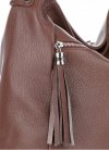 Kožené kabelka shopper bag Genuine Leather hnedá 1326