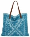 Talianska Kabelka Shopper Bag v Módnych Vzoroch 5887 Modrá
