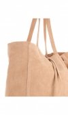 Kožené kabelka shopper bag Vera Pelle béžová 601