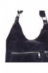 Kožené kabelka univerzálna Genuine Leather tmavo modrá 8309