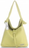 Kožené kabelka shopper bag Vittoria Gotti limetková V5701