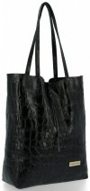 Kožené kabelka shopper bag Vittoria Gotti čierna V299COCO