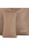 Kožené kabelka shopper bag Vittoria Gotti tmavo béžová V775