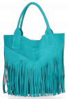 Dámska kabelka shopper bag Vittoria Gotti tyrkysová VPOS9