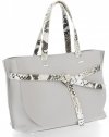 Kožené kabelka shopper bag Vittoria Gotti svetlo šedá V5635