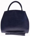 Kožené kabelka kufrík Genuine Leather tmavo modrá 956
