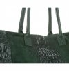 Kožené kabelka kufrík Genuine Leather fľašková zelená 80042