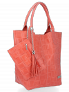 Kožené kabelka shopper bag Vittoria Gotti koralová B22
