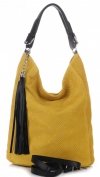 Kožené kabelka shopper bag Genuine Leather žltá G100