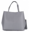 Kožené kabelka shopper bag Vittoria Gotti svetlo šedá V8