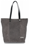 Kožené kabelka shopper bag Vittoria Gotti šedá V2380